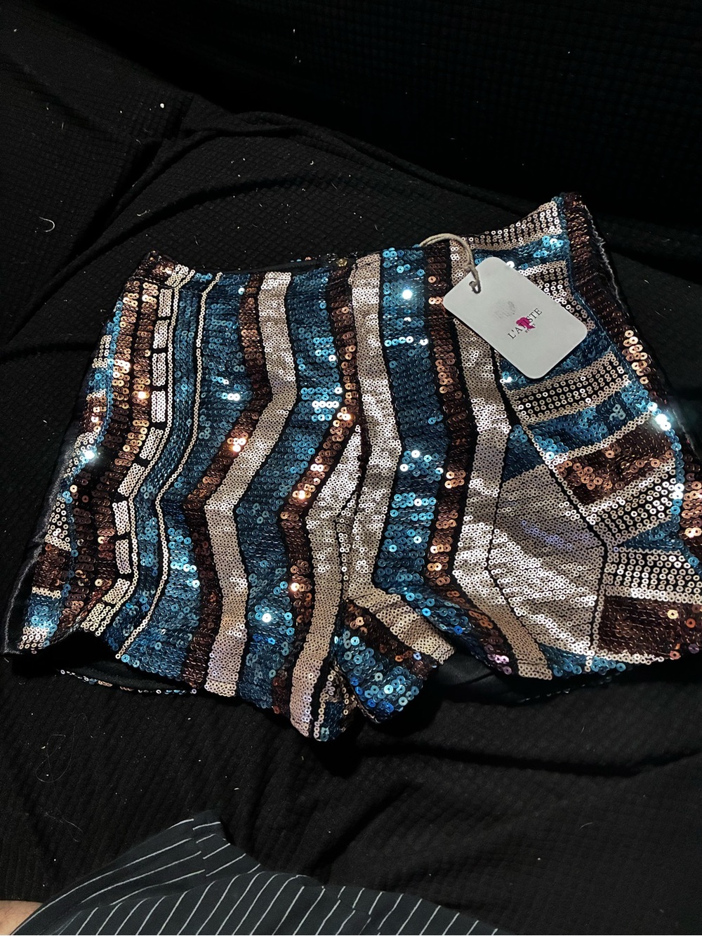 L’Atiste by Amy Sequin Tuxedo Stripe High Waist Shorts | Size Small NWT